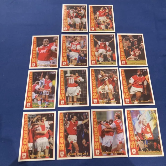 Futera Arsenal FC 1997- x14 carte quasi complete ""Migliori stagioni"" sottoinsieme Bergkamp