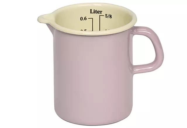 Riess Küchenmaß 9cm 0,5l rosa Messbecher Michkrug Schnabeltopf Topf Emaille