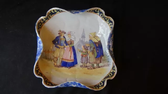 A Spectacular French porquier Beau Quimper Crimped Plate