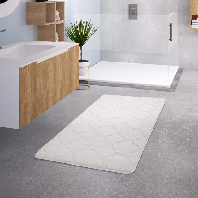 Tapis Salle De Bain Lavable Antidérapant Soft Motife Pierre