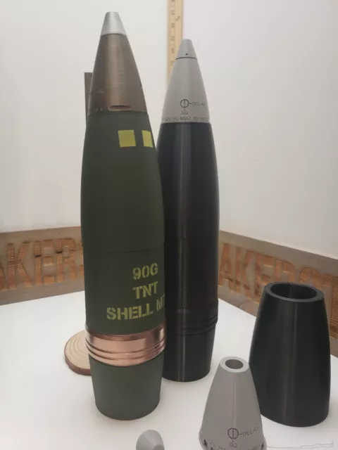 3D Printed  90mm M71 TNT  Artillery Shell Replica - Prop - Lifesize 100% Plastic