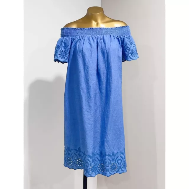 Old Navy Women's Blue Off Shoulder Chambray Casual Shift Dress Size L