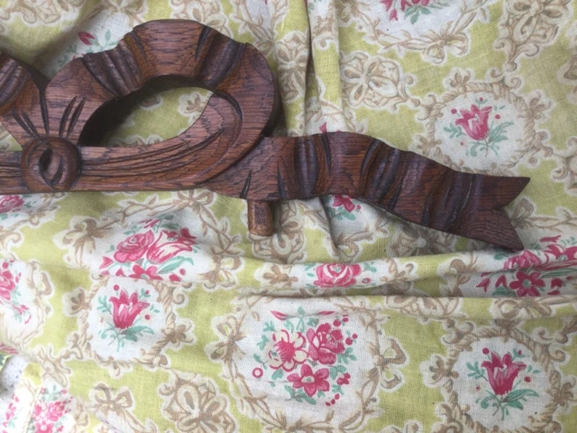 ANCIEN FRONTON EN BOIS SCULPTÉ « NOEUD » XIX Ème NAPOLEON III / SHABBY CHIC RARE 3