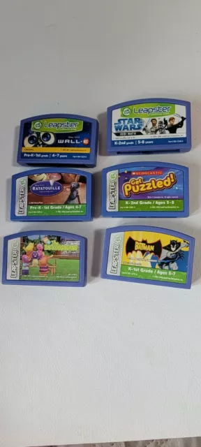 Leap frog Leapster Learning Game Cartridges - No Duplicates - Lot of 6 (G4)