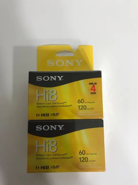 Cinta vintage 2007"" nueva Sony Hi8 HMP 60 min digital8 120 min cinta Hi8 paquete de 4 P6120HMPR