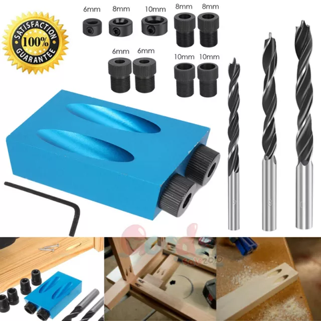 Diy Pocket Hole Jig Kit 850 Easy Drill System Woodworking Screw Drill