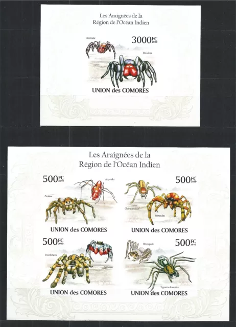 Comores 2010 Mini Sheet Bloc Jeu Minr : 2677 - 80, 571 Spyder Imperf