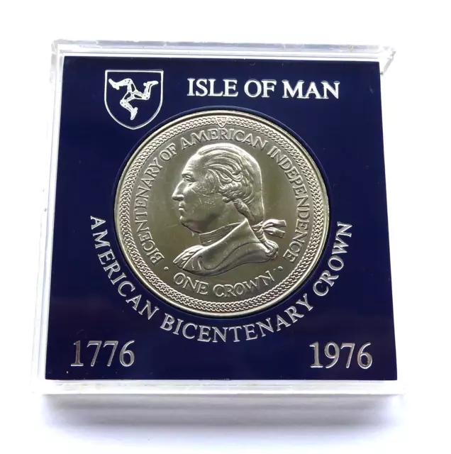 1976 George Washington Bicentenary Of American Independence Isle Of Man Crown