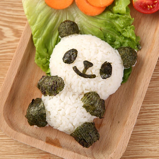 4 in 1 niedliche Panda Sushi Reiskugel Formen Sandwichkeks Bento Toast Fo-EL