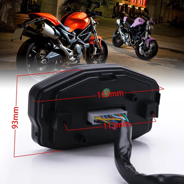 Motorcycle ATV Speedometer Odometer Digital LED Meter Gauge 2-cylinder Assembly