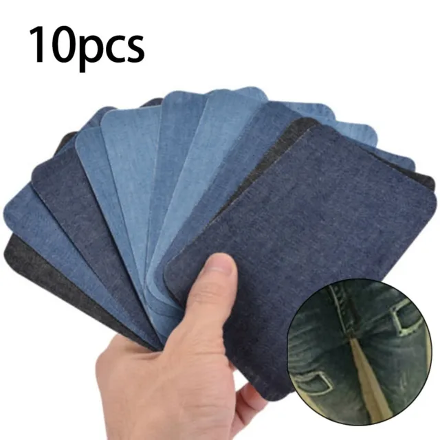2X Sewing Sticky Denim Patches Clothes Iron on Jeans Decor Elbow Repair DIY