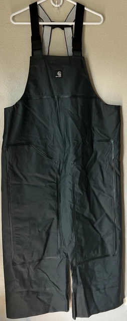 Carhartt PVC Rain Bib Overall Men XL Green Waterproof R39 GRN Fishing        M16