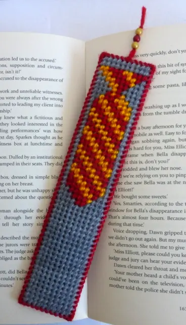 Harry Potter handmade bookmark. Gryffindor style Tie. Wizardry Book lover Gift