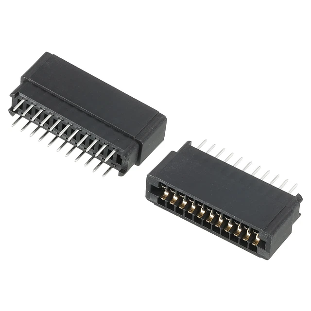 Scheda Bordo Connettore Nero Presa Destra Angolo 22 Pin 2.54mm Passo 2pz