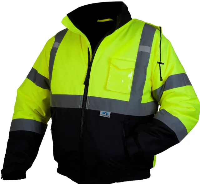 PYRAMEX RJ3210X5 RJ32 Series Jackets Hi-Vis Lime Bomber Jacket with Quilted