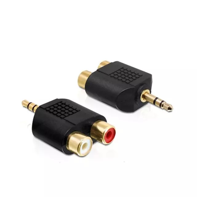 Adattatore Jack 3.5 mm Connettore Sdoppiatore 2 Prese RCA Audio Stereo cavo Aux