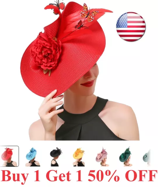 Women Cocktail Party Fascinator Hat Wedding Church Kentucky Derby Formal Mesh