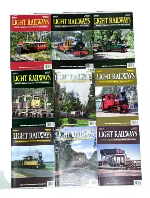 LIGHT RAILWAYS MAGAZINE Australian Narrow Gauge Bundle 9 Issues 2015- 2016 VGC