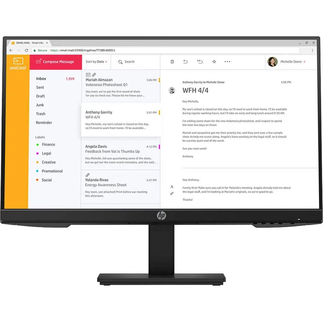 HP P24h G4 7VH44AA Monitor 60,5 cm (23,8 Zoll) schwarz