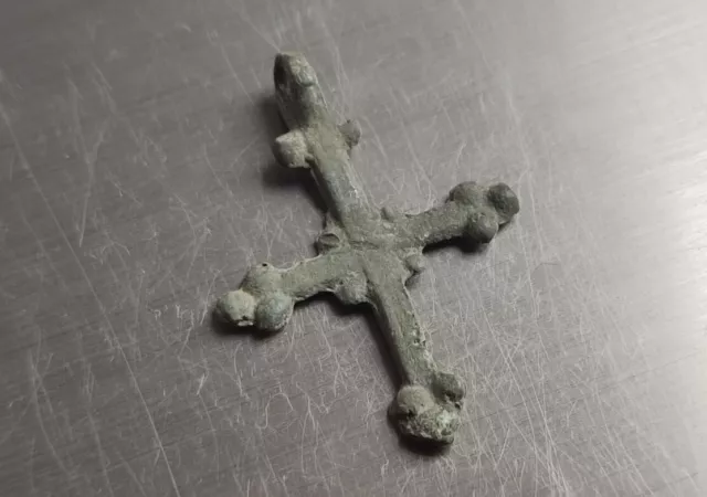 Antique cross Medieval Artefact Kyevan Rus Pendant, 9-10th Century