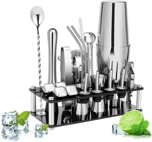 Cocktail Shaker Set Boston Shaker Set Stainless Steel Bartender Kit with Acrylic