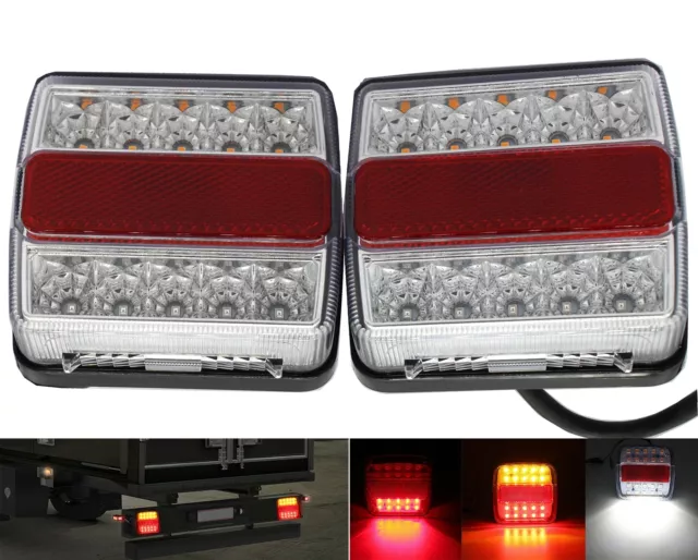 2Pcs 26 LED Stop Tail Lights Kit Waterproof IP68 Truck Trailer With Plate LED AU