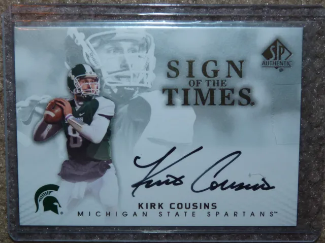 KIRK COUSINS 2012 UPPER DECK SP authentique signe des temps autographe RC !!