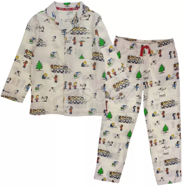 New Childrens Boys Girls Cotton Pyjamas ex M S Uk Kids Snow Scene Peanuts Age