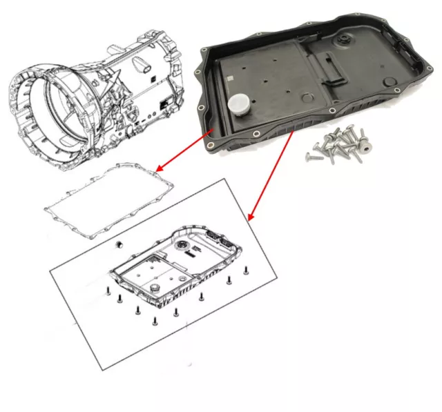 Automatikgetriebefilter + Dichtung + Ölwanne 8-Gang Dodge RAM 1500 Bj:13-21