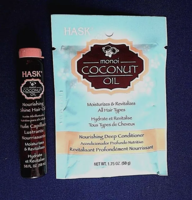 Hask Monoi Coconut Oil Nourishing Deep Conditioner + Nourishing Shine Hair Oil