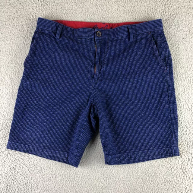 Robert Graham Seersucker Chino Shorts Mens Size 34 Blue Striped 8" Inseam Casual