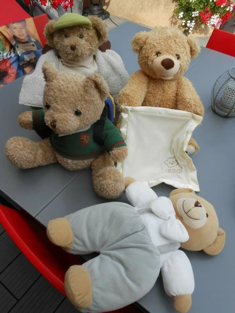 Lot De Deux Ours Anciens En Peluche – Vieux Oursons à Collectionner