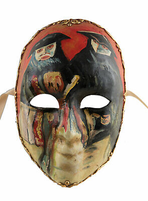 Mask from Venice Volto Face Bauta IN Paper Mache Creation Handmade 22599 V9 2