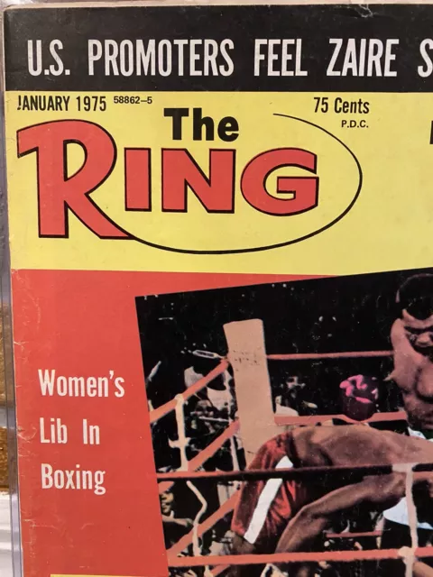 THE RING BOXING VINTAGE MAGAZINE MUHAMMAD ALI JOE FRAZIER BOB FOSTER Jan 1975 TRÈS BON ÉTAT 2