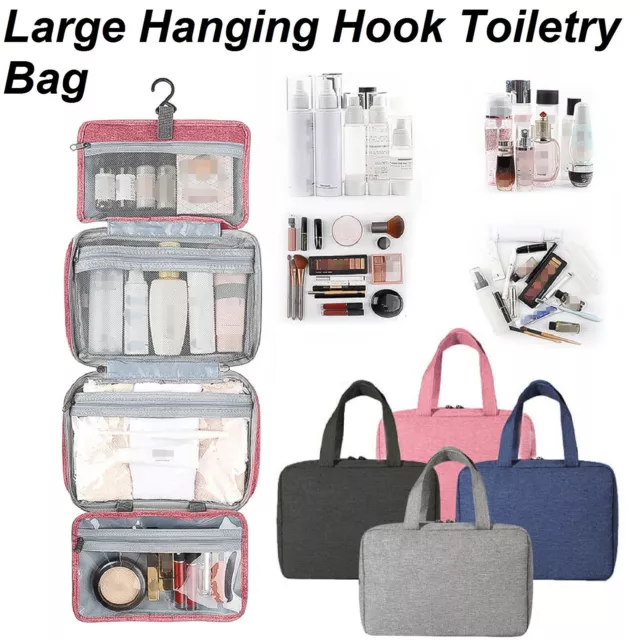 Large Hanging Hook Toiletry Bag Waterproof Travel Makeup Cosmetic Organizer Case