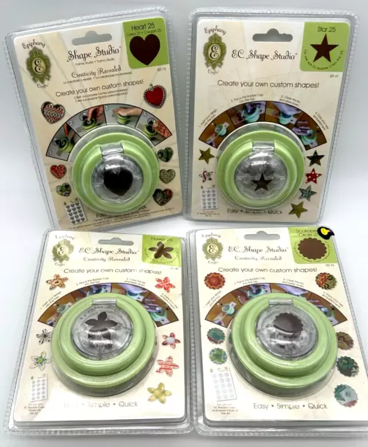 Nuevo en paquete Epiphany Crafts Shape Studio Set de 4 Papel PUNCH Herramienta Libro de recortes