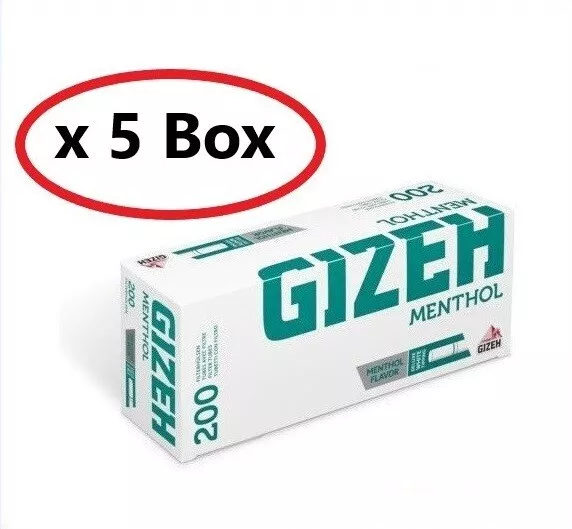 1000 TUBES GIZEH - Cigarettes avec Filtre - 5 Boîtes de 200 Tubes