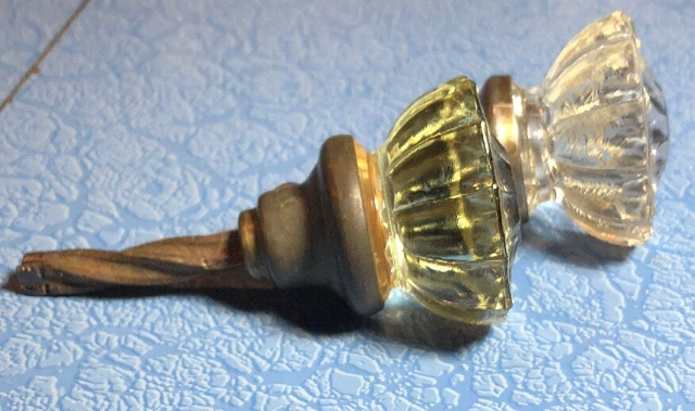 Boutons de porte vintage antique poignées verre cristal laiton ancien artisanat antique 2