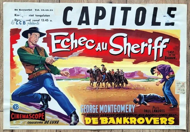 belgian poster western LAST OF THE BADMAN, GEORGE MONTGOMERY, KEITH LARSEN