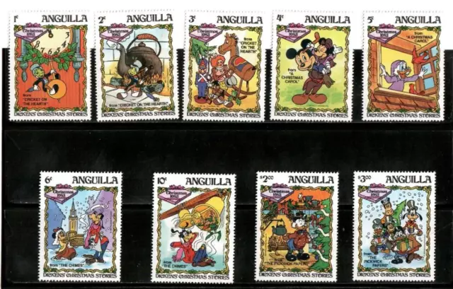 Anguilla 1983 - Disney - Christmas Dickens - Set of 9 Stamps Scott #547-55 - MNH