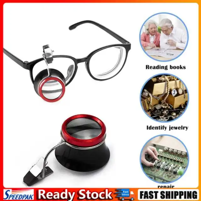 Watchmakers 10x Clip-On Eyeglass Watch Jewelry Repairing Magnifier Glass Hot