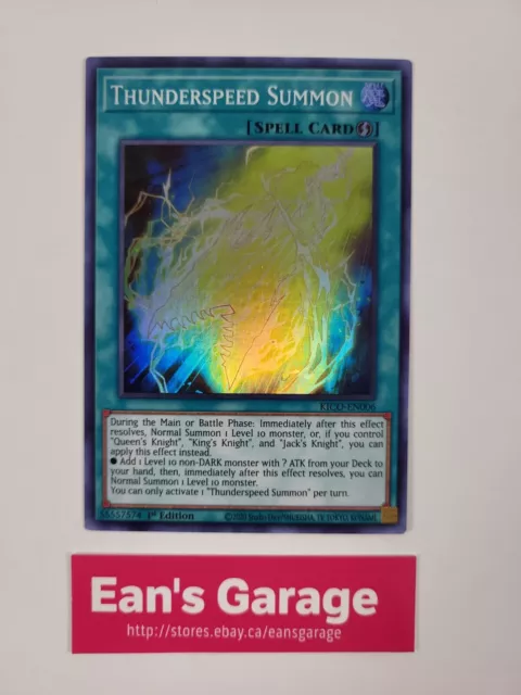 YuGiOh Thunderspeed Summon 1st Edition KICO-EN006 Kings Court Super Rare - Mint