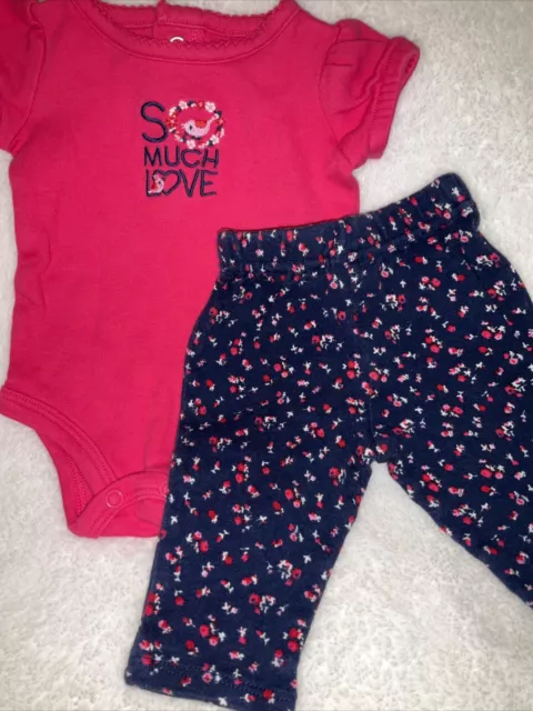 Carter s Child of Mine baby girl newborn Set with pants (2pcs)
