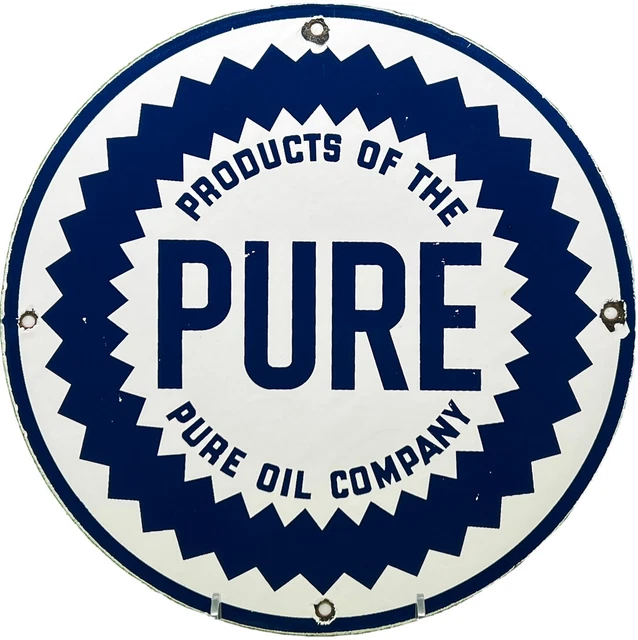 VINTAGE PURE GASOLINE Porcelain Sign Gas Station Pump Plate Motor Oil