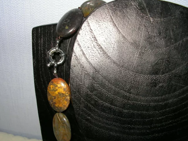 geknotete,außergewöhnlich schöne Edelsteinkette aus Imperial-Opal in Ovalform 3