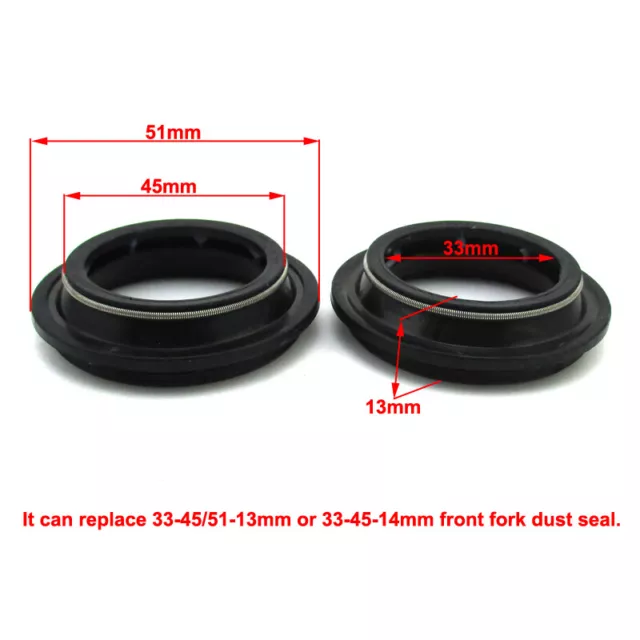 33x51x13mm Front Fork Seal Dust Cover For Dirt Pit Motor Trail Bike Motocross 2