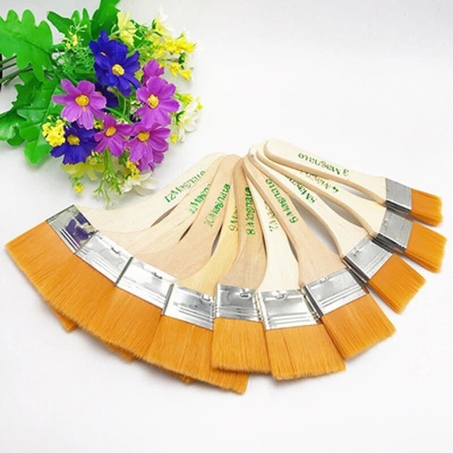 Professionale Artista Olio Pennello Set Arte Spazzole Ampio Piatto Strumento