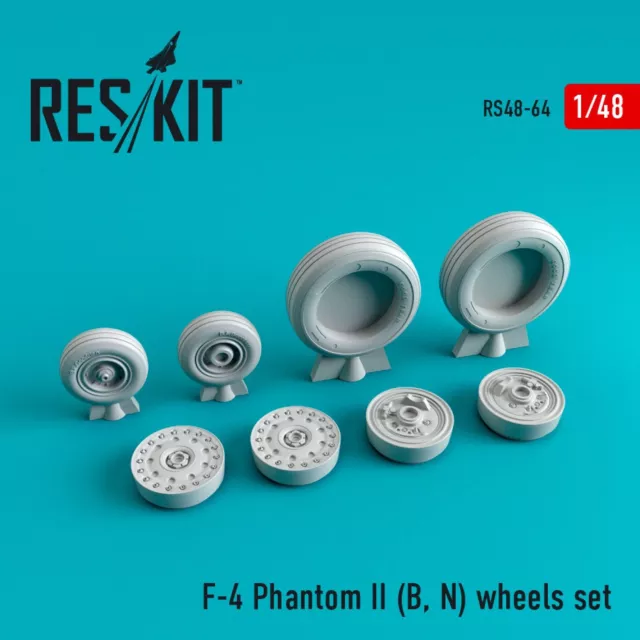 ResKit RS48-0064 Scale 1:48 F4 (B,N) Phantom II wheels set for plastic model kit