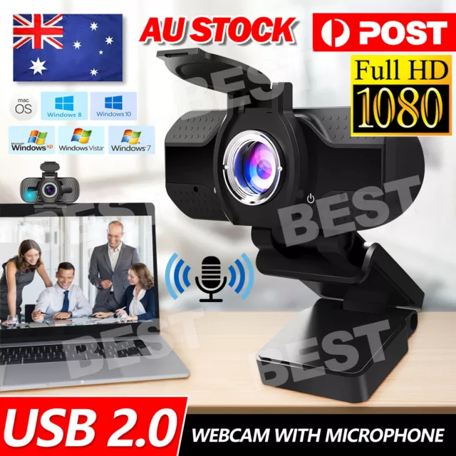 Webcam Full HD USB 2.0 1080P Laptop Web & PC Desktop Camera with Microphone