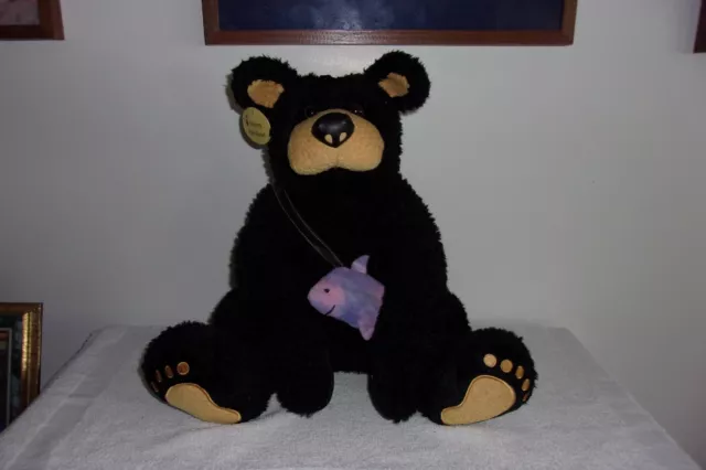 vtg 1996 bigsky carvers bearfoot black bear plush animal jeff fleming